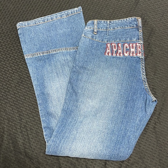 Vintage Apache Jeans New York America Flag Size 9 - Picture 4 of 5